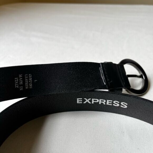 Y2K Express Italian Leather Rhinestone Belt Black Made in Italy 36 Indie Sleaze - Picture 5 of 8